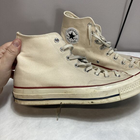 Converse Chuck Taylor All Star Canvas High Top Cream Tan Canvas  Mens 10 W 12 - Picture 3 of 10